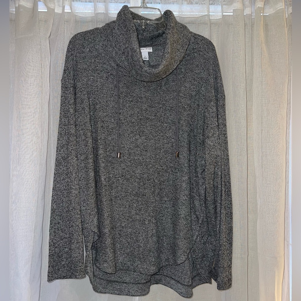 Heather Gray Mock Neck Sweater Shirt